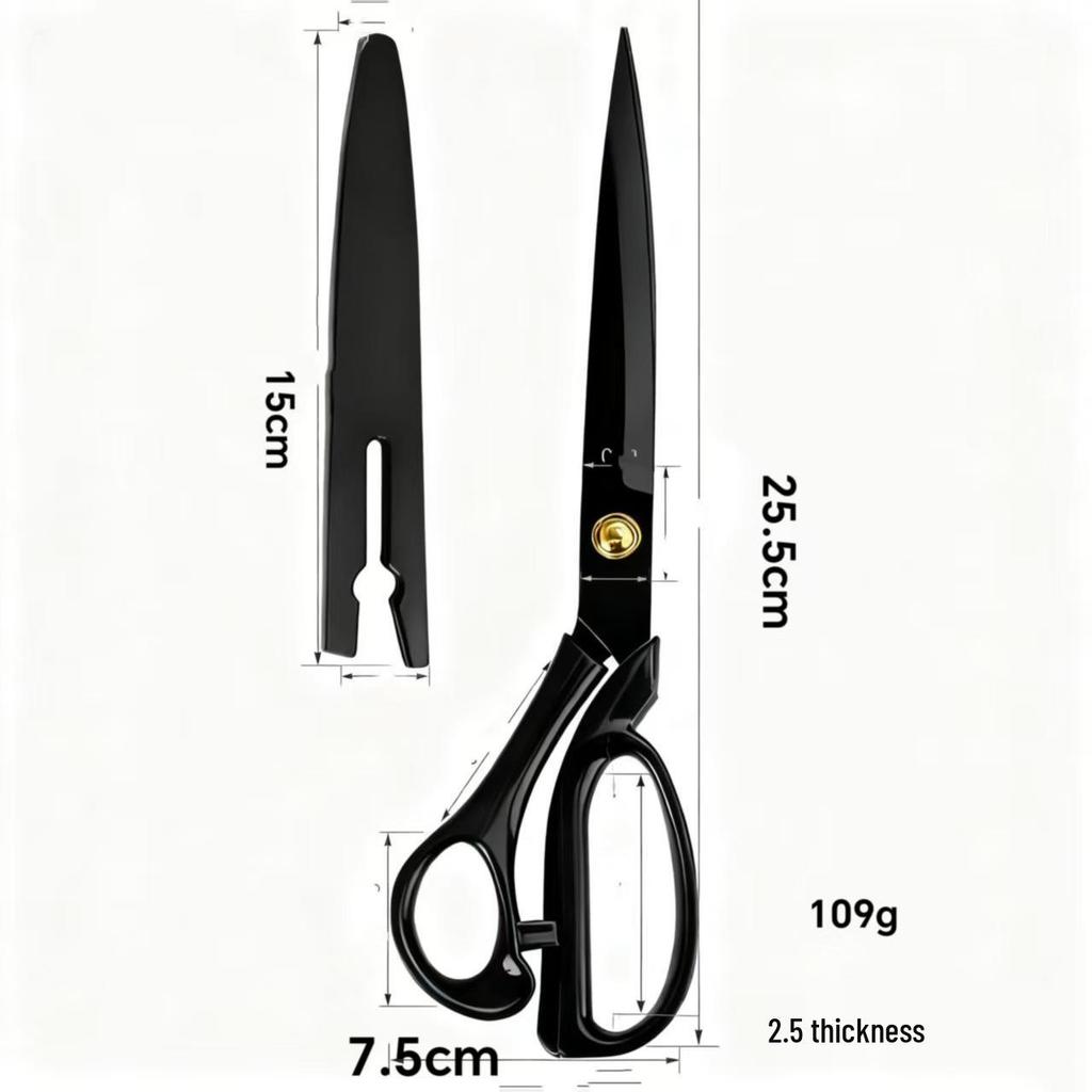 10-inch Handmade Blackened Steel Tailor Scissors for Sewing and Fabric Cutting