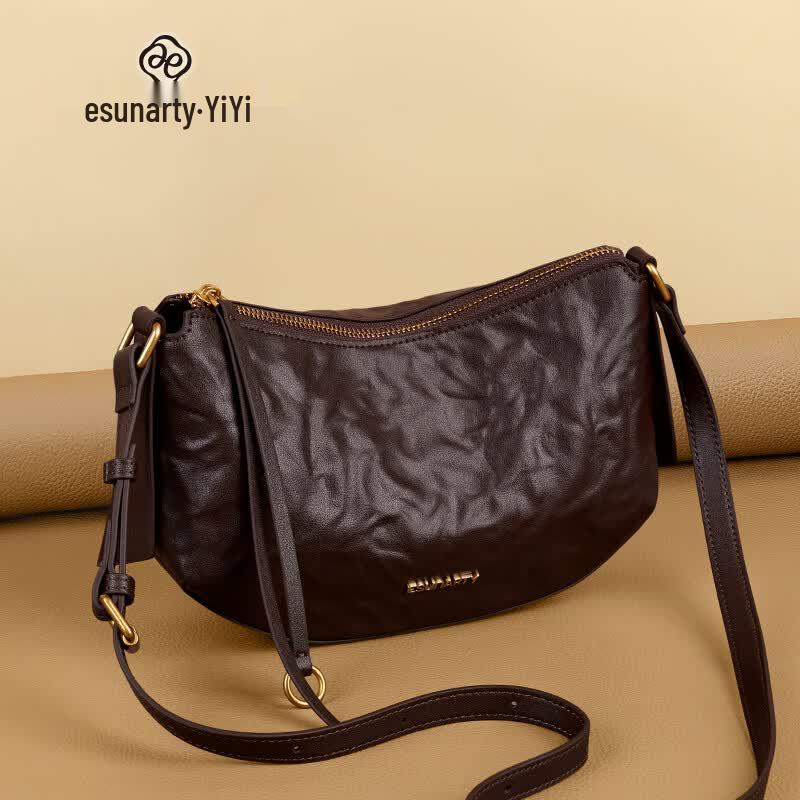 ESUNARTY Women s Soft Leather Crossbody Dumpling Bag