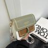 Borsa a Spalla in Ecopelle Street Style, Piccola Borsa a Tracolla Quadrata con Dettagli di Cucitura per Donna