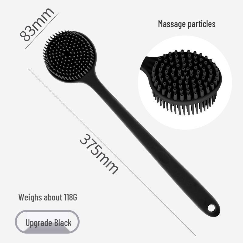 Doppelseitiger Silikon-Bade- und Rückenwäscher mit langem Griff