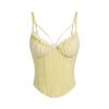 Ruffle Lace Corset Buckle Suspender Vest Spicy Girl Style Lace Flower Camisole  Spring Summer