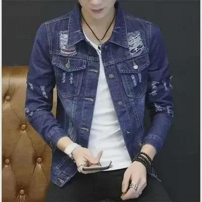 Men's Slim Casual Denim Jacket - Hongxinjie Trendy Spring/Autumn Student Style