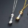 Can Open Gift Urn Necklace Ashes Cremation Memorial Pendants Stainless Steel Hollow Tube Necklaces