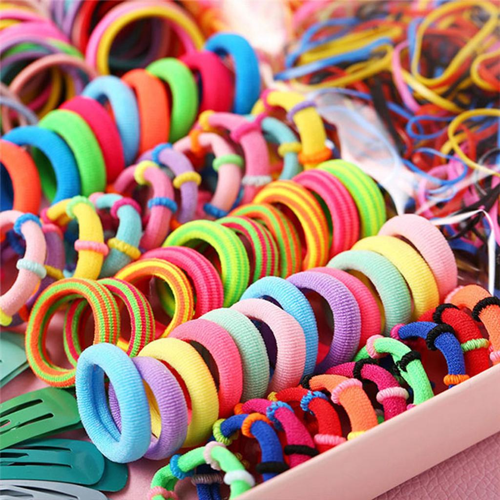 780pcs Girls Hair Clip Tie Set Multicolor Cute Safe Fashionable Shape Ponytail Holder Hair
