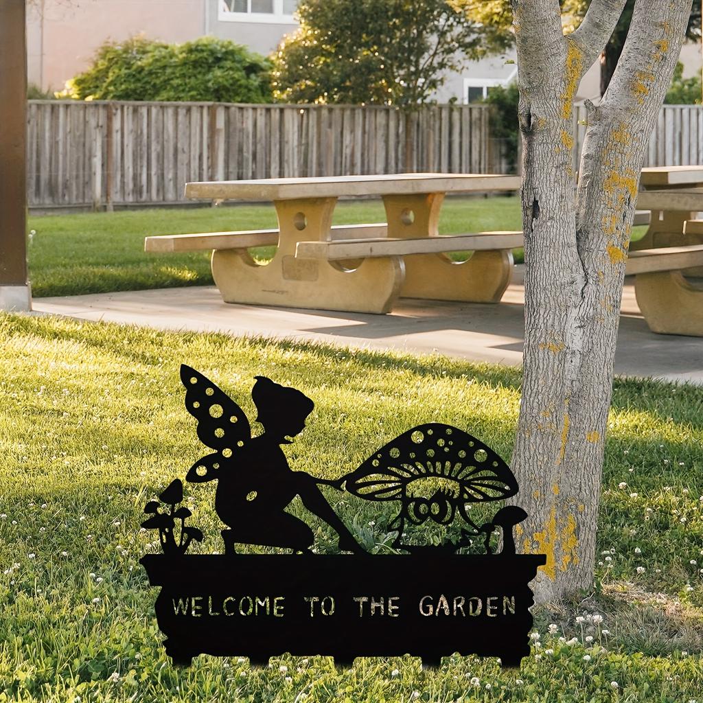 1pc Metal Fairy Garden Stake Halloween Fall Decor Gift for Gardeners Christmas New Year