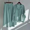 Women's 2024 Cotton & Linen Shirt Set with Plus Size Elastic Waist Casual Pants