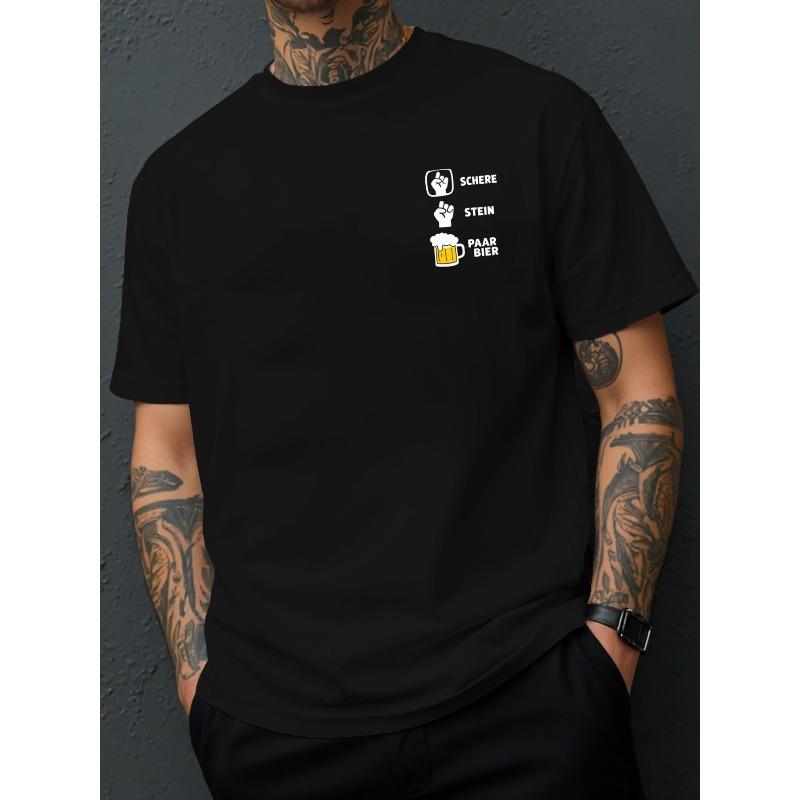 Print New Men'S Round Neck T-Shirt Casual Sports Trendy Fashion Loose Top Short Sleeves