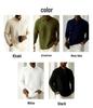 Men's Solid Color Lapel Button-Front Long Sleeve Polo Shirt - Casual, Versatile Top