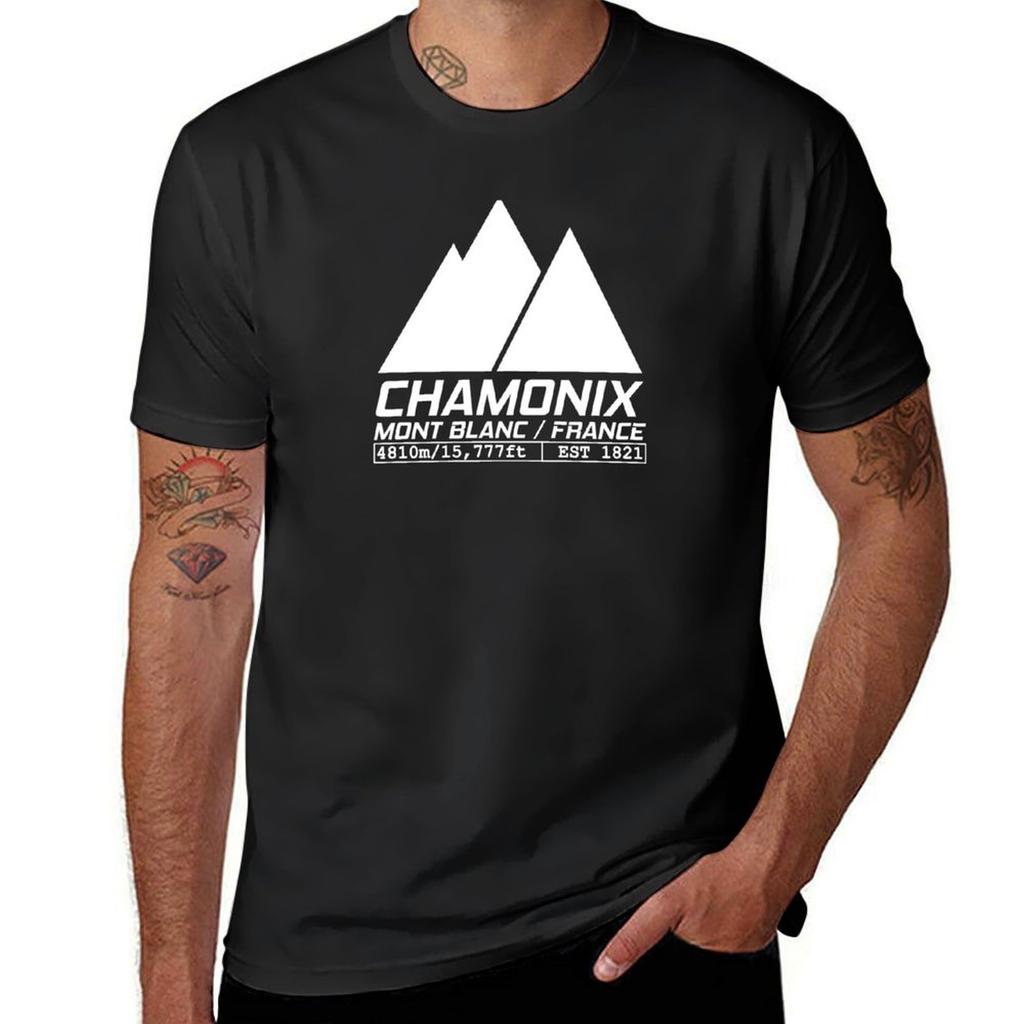 Chamonix France Ski Resort Mont Blanc Skiing T-Shirt Animal Prinfor Boys Blouse Tops Graphics Mens Clothing