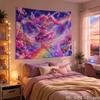 Pastel Rainbow Anime Girl Aesthetic Tapestry Pink Floral Sky Cartoon Wall Hanging Teen Dorm Bedroom Otaku Home Decor