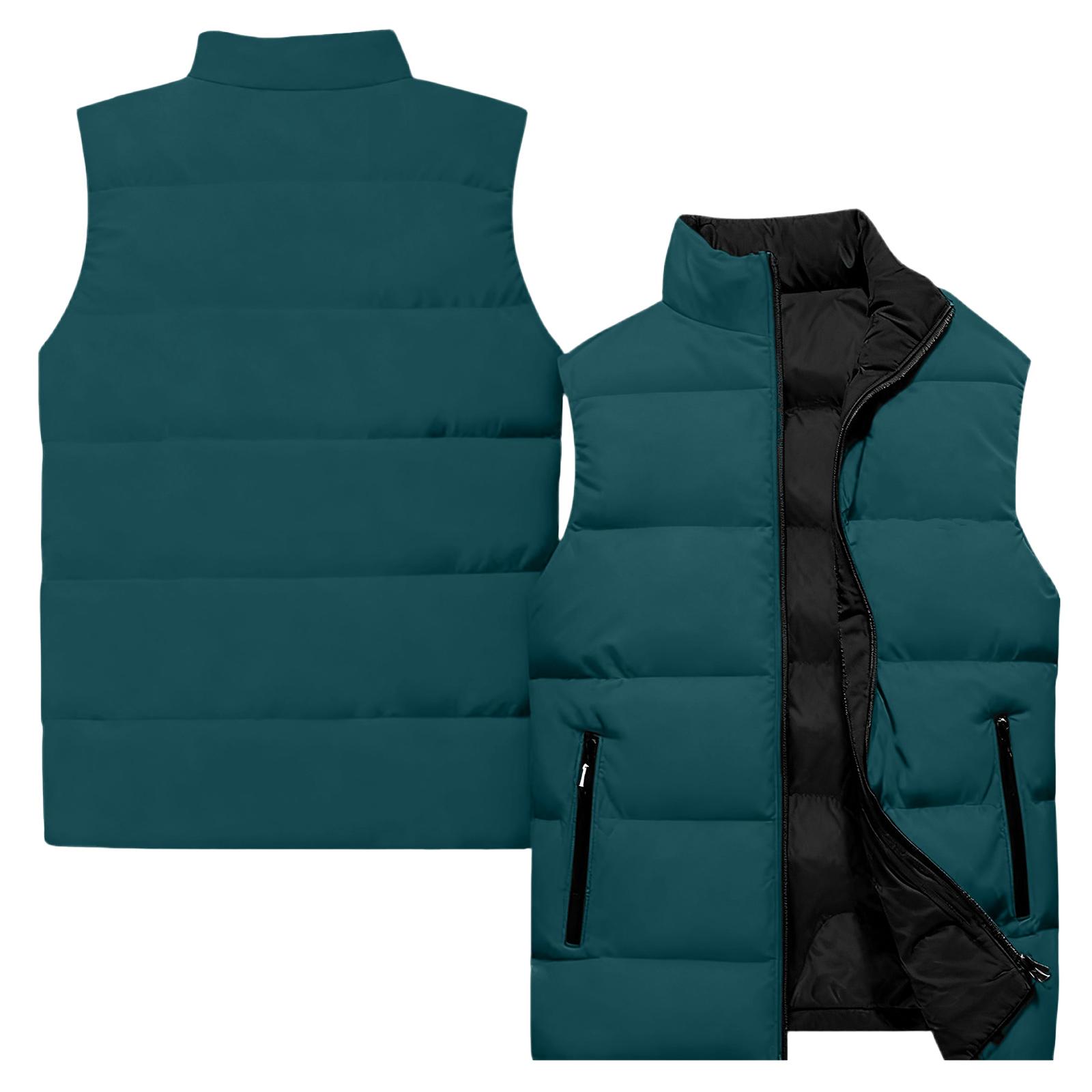 

Жіночий повсякденний та модний жилет без рукавів, однотонна бавовняна куртка XXL синій