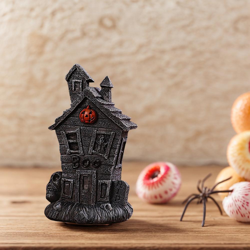 Halloween Spooky Miniature Statue Wear-Resistant Horror Ghost Figurine Micro Skull Ghost Landscape for Haunted House Decoration
