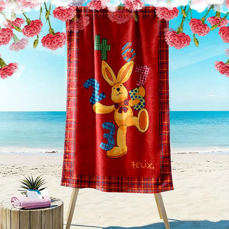 Felix Wonder Print Beach Towel, Large Soft Quick Dry Towel for Beach Camping Swimming