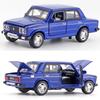 Escala 1/32 LADA 2106 Modelo de carro fundido de brinquedo, veículo de brinquedo retrátil com som e luz para crianças, meninos, meninas, coleção de presentes