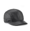 Men's Sheepskin Leather Baseball Cap - Trendy Autumn/Winter Hat for Middle-Aged and Elderly Men