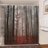 Tenda da Doccia Set Stile Nordico Foresta Nebbiosa Con Ganci Impermeabile Verde Paesaggio Naturale Decorazione Casa Tenda Bagno Nuova