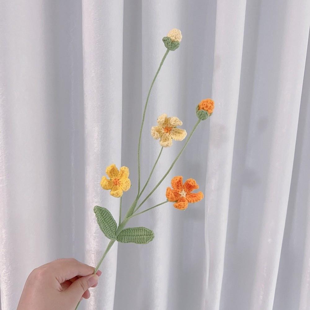 

Cute DIY Flowers Bouquet Crocheted Flower Wedding Home Decoration Gifts Artificial Flowers Handwoven Flowers Home жёлтый