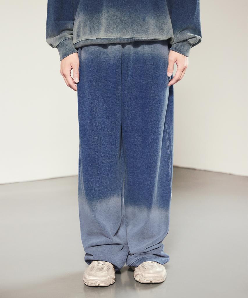 OIOI COLLECTION Vintage Denim Sweatshirt Wide Pants Denim Sand Blue