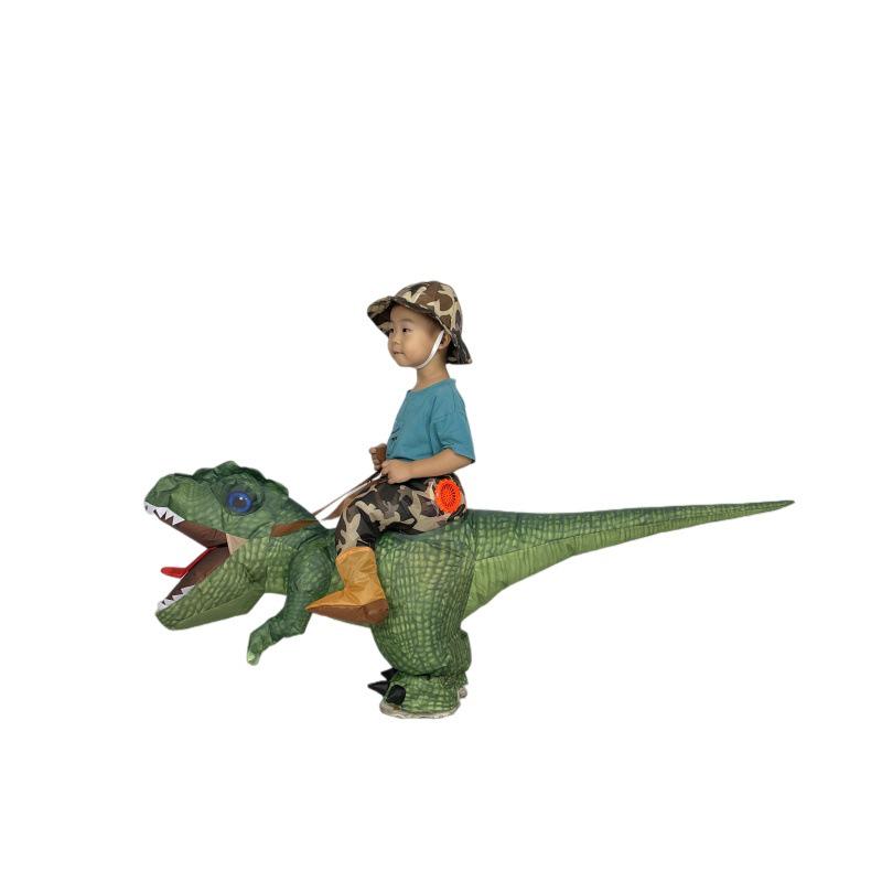 Inflatable Dinosaur Ride-On Costume for Kids - Halloween Parent-Child Activity Prop