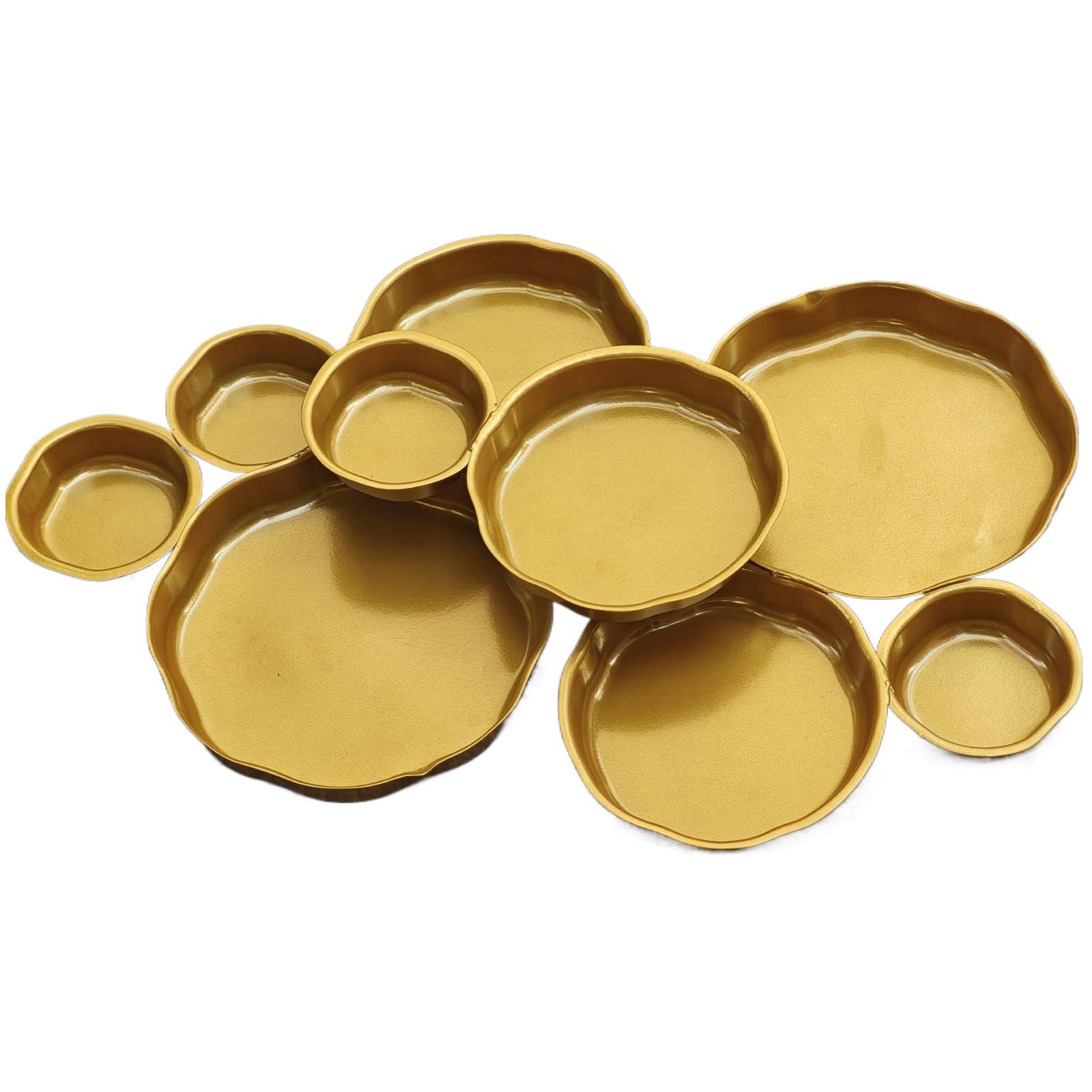 

9 Grid Decorative Cluster Serving Bowls Elegant Snack Tray Multi Bowl Platter for Chip & Dip Nuts Appetizers & Entertaining золотой