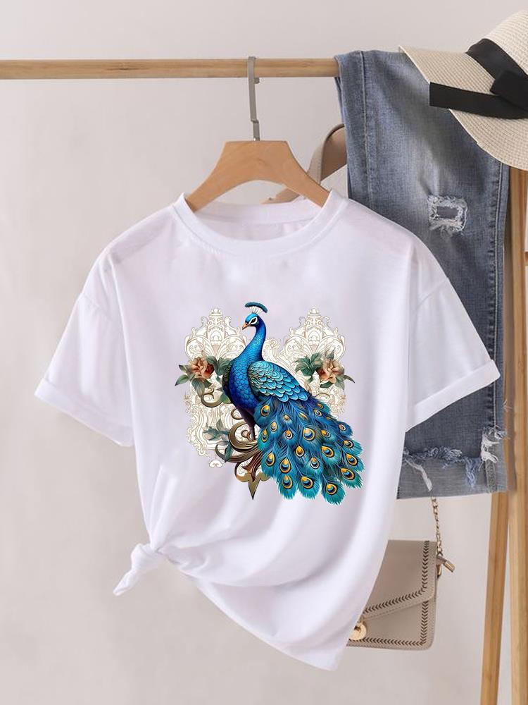 Aquarell Schmetterling Niedlich 90er Kleidung Damen Kurzarm T-Shirt Frauen Print Weiblich Grafik T-Shirts Mode Kleidung Lässiges T-Shirt