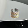 Collection retro Italian court style brushed hollow lace open ring women's fashion niche versatile ring