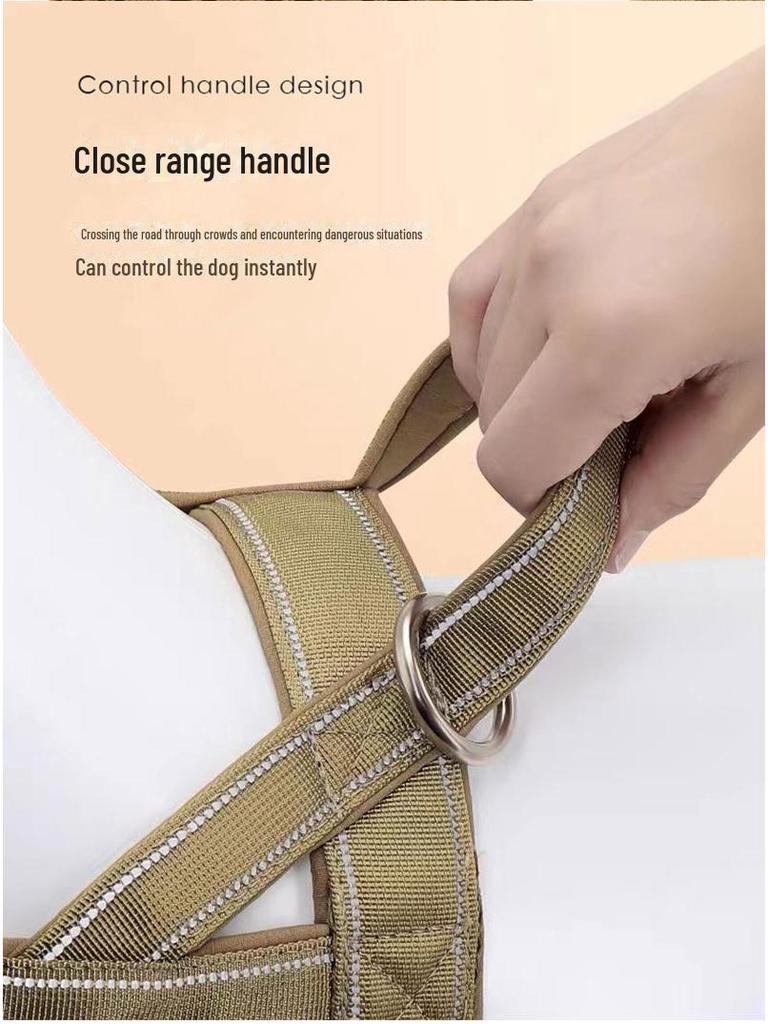 Taktický postroj pro psy odolný proti výbuchu pro velká plemena - Odolný postrojový obojek pro venčení zlatých retrívrů