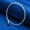 Luxurious 925 Sterling Silver Delicate Drop Open Bracelet Women Fashion Party Wedding Jewelry Accessories