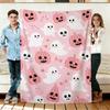 Ghost Pumpkin Skull Flannel Blanket Soft Cozy Throws Napping Travel Use