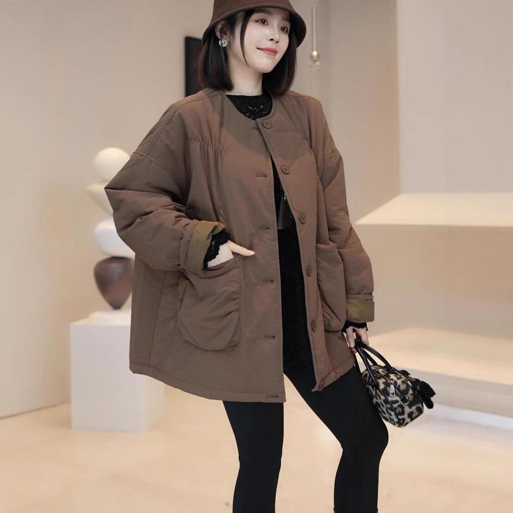 2024 Women's Casual Slimming Mid-Length Cotton Jacket—Lightweight, Warm, and Stylish for Autumn and Winter
