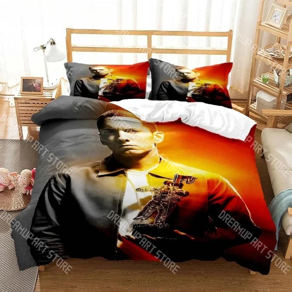 Fashion Hip Hop Eminem Rapper Bedding Set Single Twin Full Queen King Size Bed Set Kids Bedroom Duvetcover Sets Bed Sheet Set
