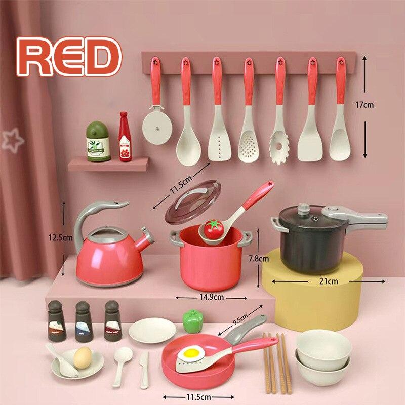 High Quality Christmas Gifts for Girls Kids Kitchen Cooking Toy Set Play Food With Pots Pans Cookware Play Role Playing Toys