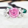 Růžová Sakura Motýlí Šperky Set: Zirkonový prsten, náušnice a přívěsek