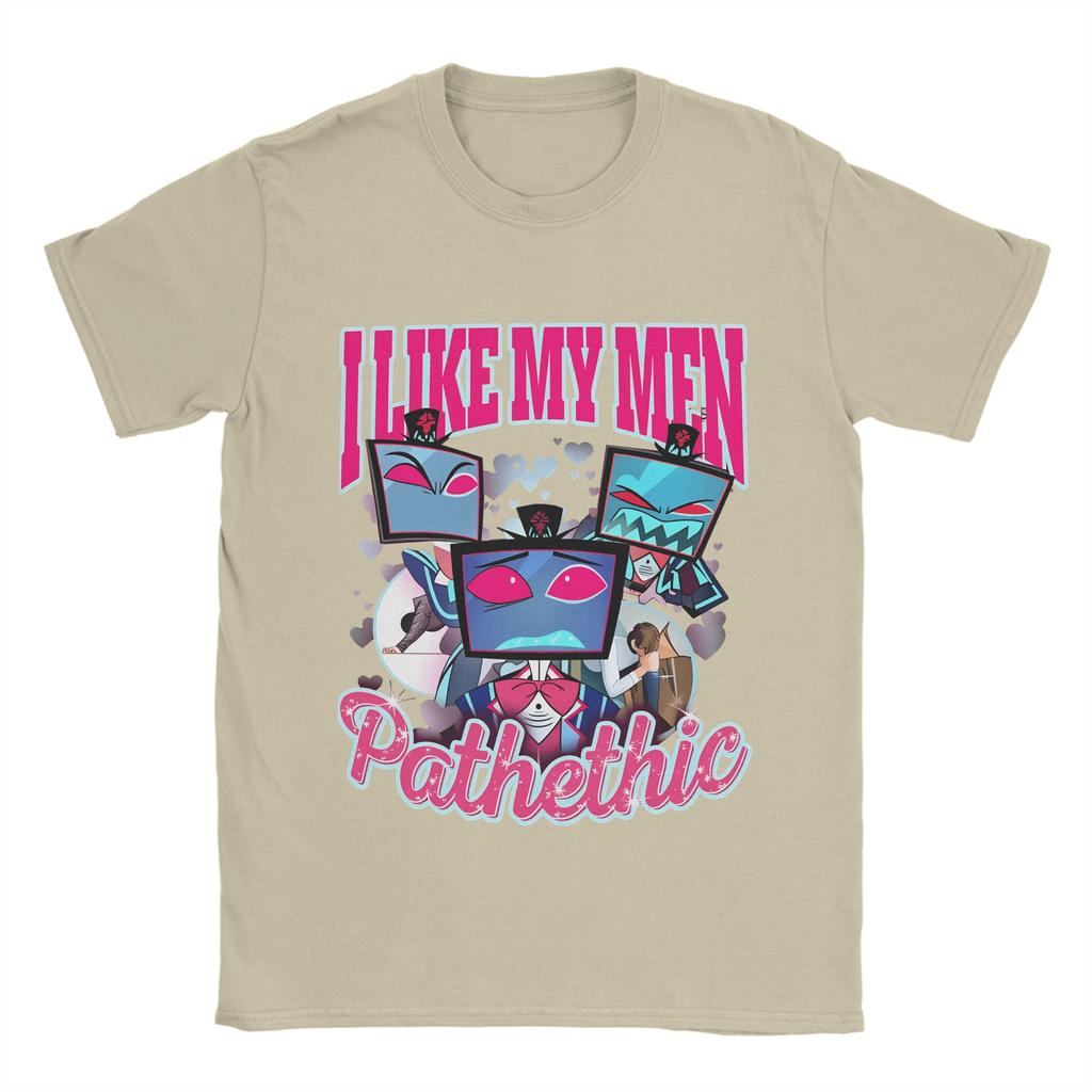 H-Hazbin Hotels Men T Shirts Fashion Tees Short Sleeve Crewneck T-Shirts Pure Cotton Plus Size Tops