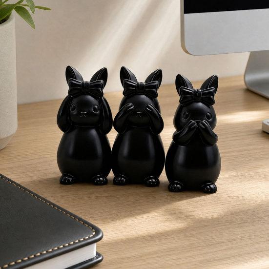 Easter Ornament, One-piece Molded Bunny Figure, 3D Printed Rabbit Design Decorative Figurine for Living Room Bedroom Holiday Decor