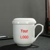 Chaxun Gilded White Porcelain Office Mug with Filter