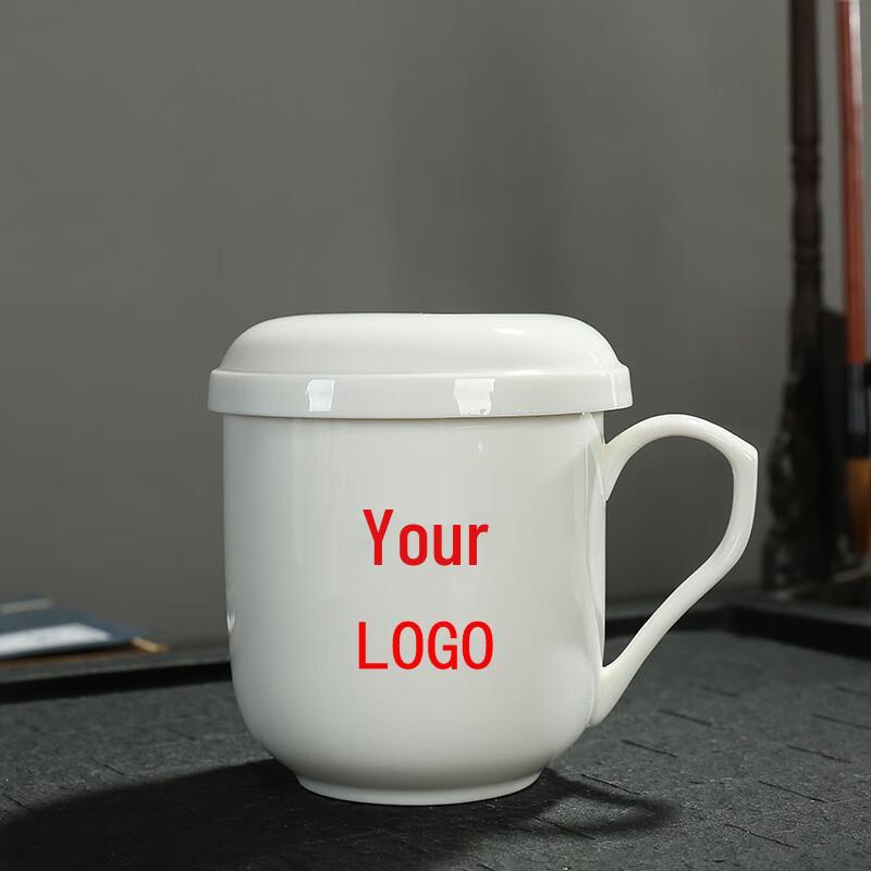 Chaxun Gilded White Porcelain Office Mug with Filter