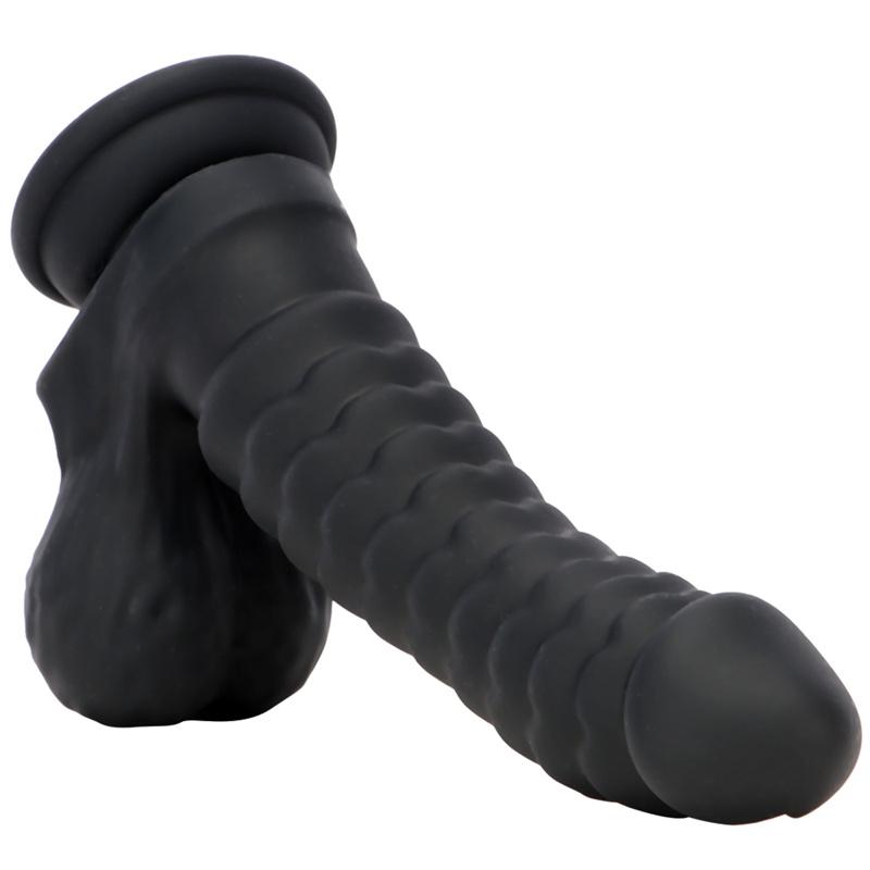 Czarna podwójna twardość Miękka płynna silikonowa waga Caterpillar Model Shaped Dildo