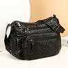 Fashion mother bag new women's bag multi-layer large-capacity soft leather shoulder messenger bag simple retro backpack women