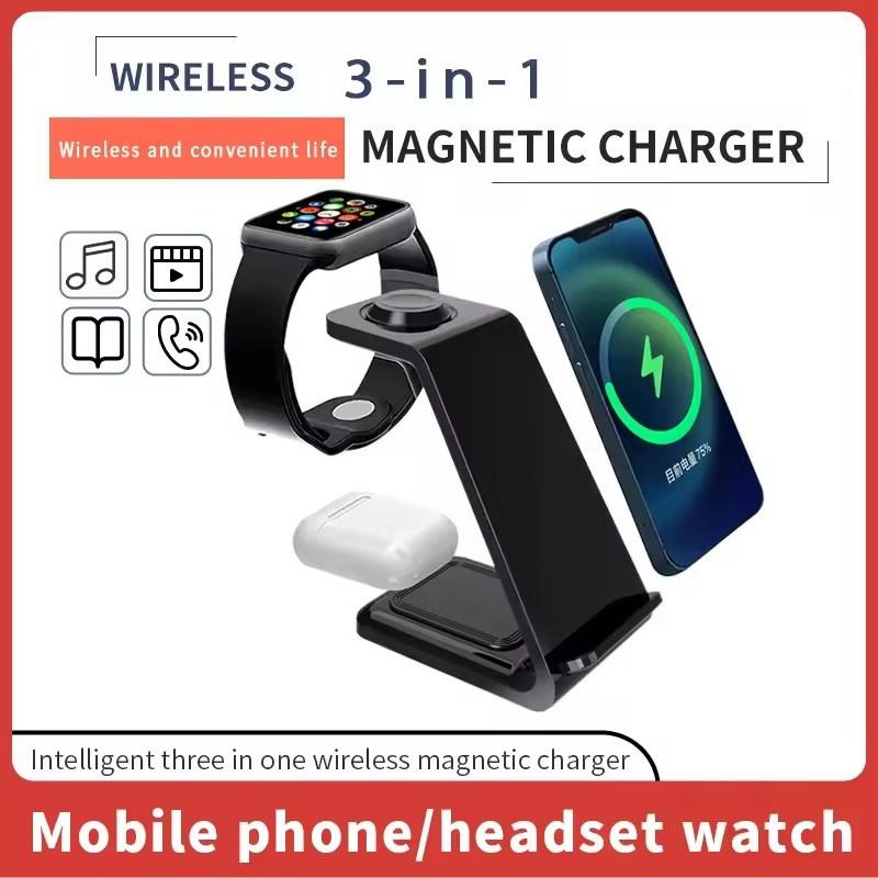 100W Kabelloses Ladegerät 3 in 1 Stand Dock für Apple Watch 8 7 AirPods iPhone 16 15 14 13 12 11 XS X Induktions-Schnellladestation