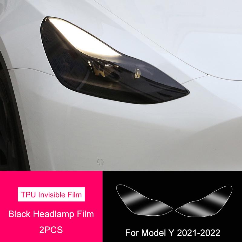 For Tesla Model 3 Y S X TPU Blackened Headlight Taillight Foglight Protective Film Headlight Tail Lamp Color Changing Films