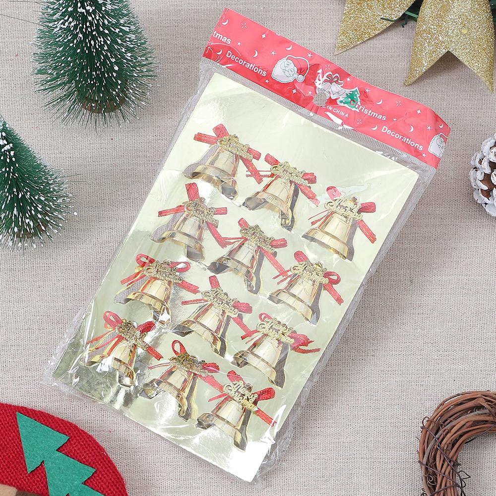 

1Pcs Plastic Golden Bell Hanging Christmas Tree Pendant Christmas Decoration for Home Decor New Year Children Gifts Ornament 1 bag