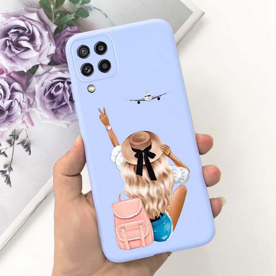 Für Samsung Galaxy M22 F22 Hülle Samsung M22 F22 4G SM-M225F E225F Mode Mond Design Weiches Silikon Schutzhülle Handyhüllen