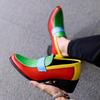 Fashion Designer Colorful Loafers Pointed Mixed Color Slip on Leather Shoes for Men New Dress Wedding Prom Homecoming Loafers