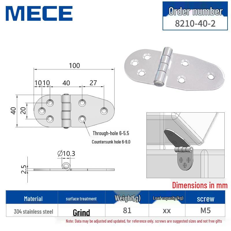 Thickened Stainless Steel Small Hinge for Folding Cabinet, Window, or Wooden Box with Lotus Leaf Design.