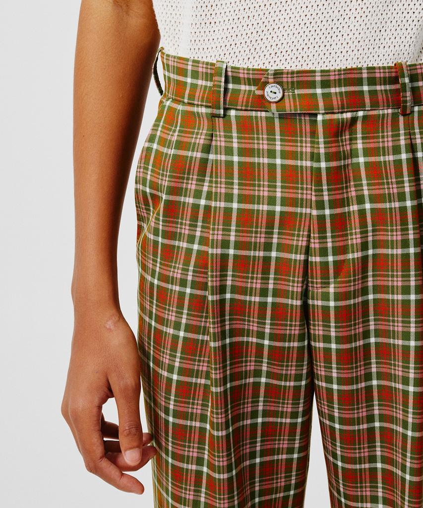 Leiteuchekeuaus (U) Green Checked Trousers