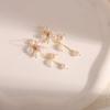 Trendy Natural Freshwater Pearl Asymmetric Tassel Drop Earrings Gold Plated Copper Bridal Jewelry For Women