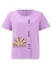 Women's Fashion Rainbow Letters Print Printing Shot Sleeve T-shirt Loose Cotton Shirt Casual Loose Summer Plus Size Blouse Tops