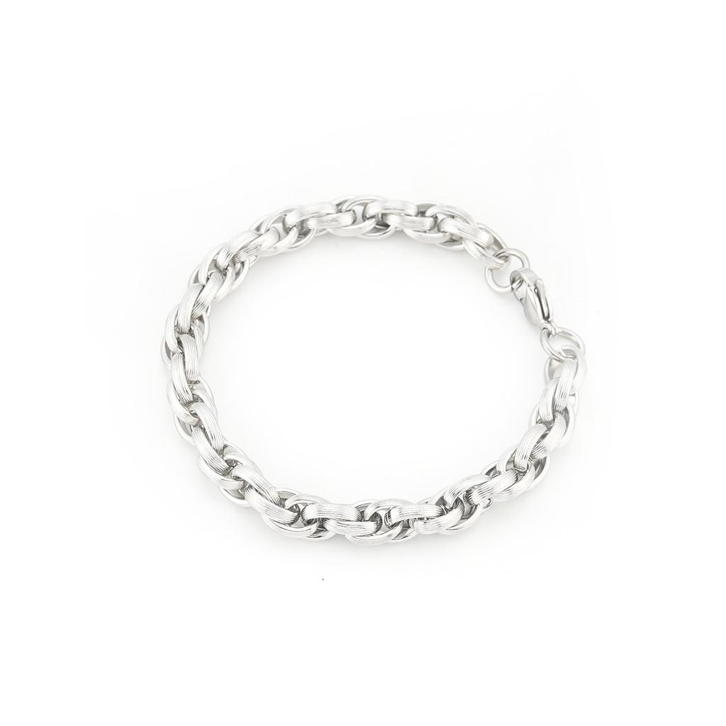 Fine-textured titanium steel bracelet for men, simple and stylish twisted chain, high-end versatile personalized design, women's hand accessory