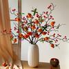 New Year Floral Arrangement with Artificial Pomegranate, Winterberry, and Money Fruit for Living Room Decor